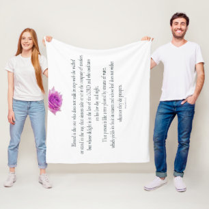 Psalm 1 Scripture Art - Blessed and Righteous Fleece Blanket