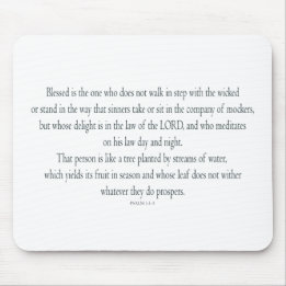 Psalm 1 Scripture Art - Blessed and Righteous Mouse Pad