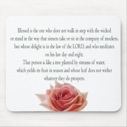 Psalm 1 Scripture Art - Blessed and Righteous Mouse Pad