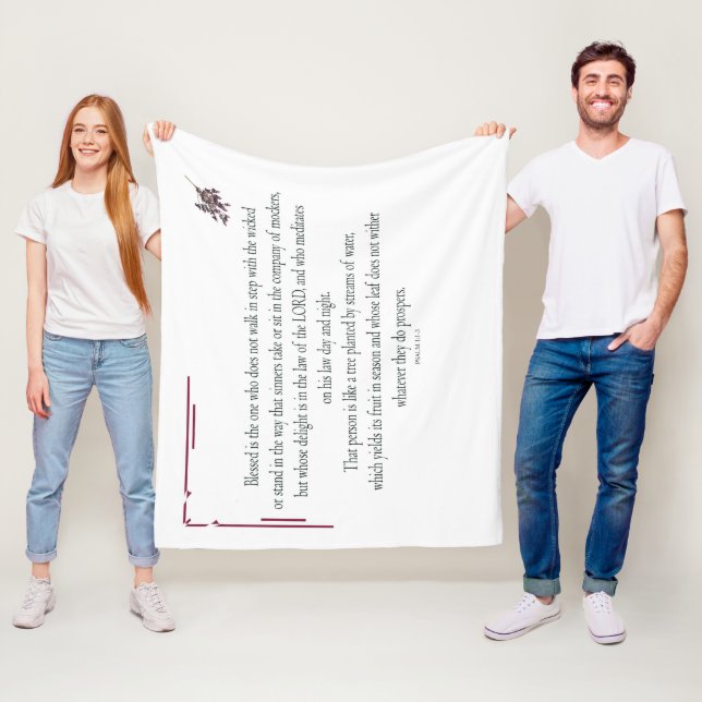 Psalm 1 Scripture Art Path of the Righteous Fleece Blanket (In Situ)
