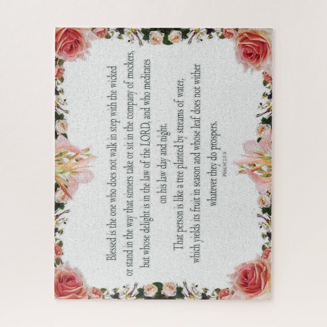 Psalm 1 Scripture Art Path of the Righteous Jigsaw Puzzle (Vertical)