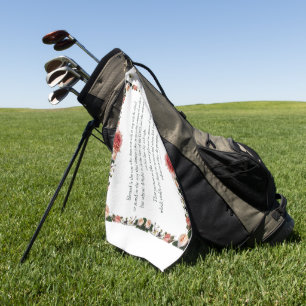 Psalm 1 with Flower Borders Golf Towel