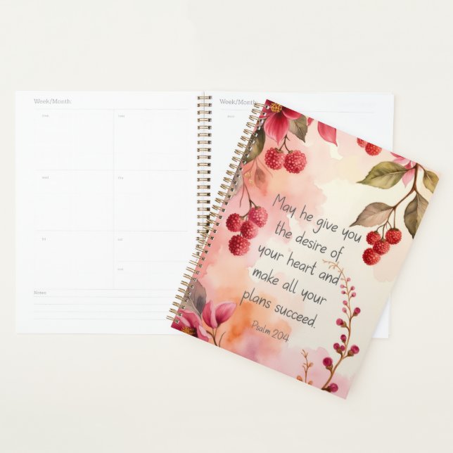 Psalm 20:4 Desire of Your Heart Scripture | Floral Planner (Display)
