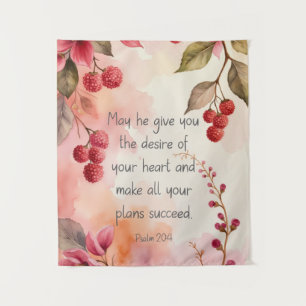 Psalm 20:4 Desire of Your Heart Scripture Floral Tapestry