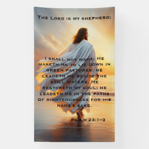 Psalm 23:1–3 Tranquil Walk with God Design Banner