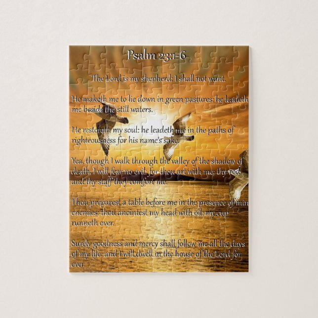 Psalm 23:1-6 The Lord Is My Shepard Jigsaw Puzzle (Vertical)