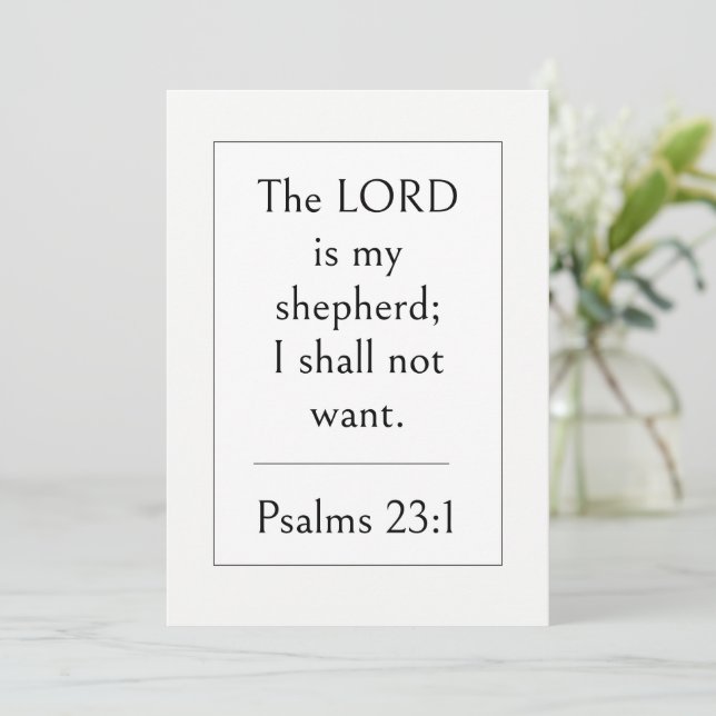 Psalm 23:1 Bible Verse, Encouraging Scripture,  Invitation (Standing Front)