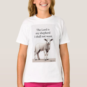 Psalm 23:1 Christian Lamb Girl's Tee Shirt