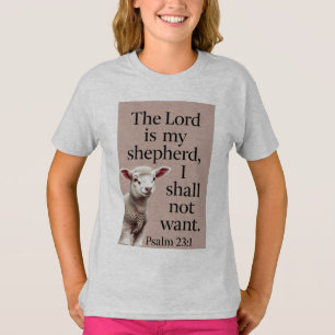 Psalm 23:1 Christian Lamb Girl's Tee Shirt
