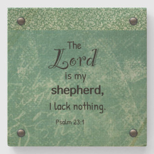 Psalm 23:1 Christian Typography Design Stone Coaster