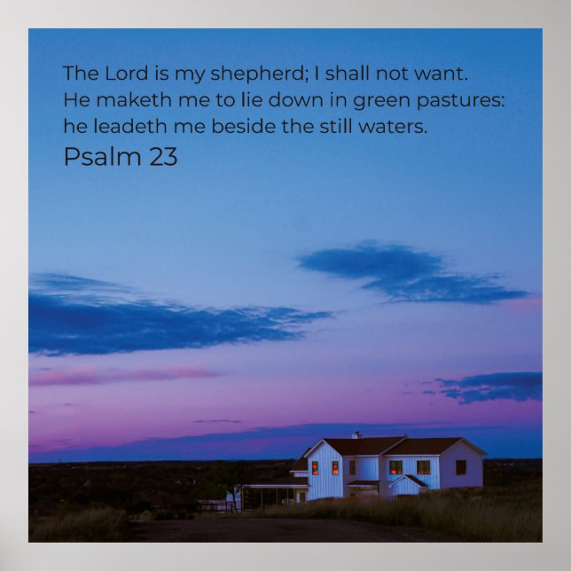 Psalm 23:1 KJV Wall Art – Scripture Poster (Front)