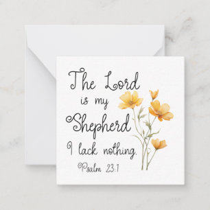 Psalm 23:1 The Lord is my Shepherd Yellow Flower Card
