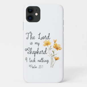 Psalm 23:1 The Lord is my Shepherd Yellow Flower Case-Mate iPhone Case