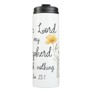 Psalm 23:1 The Lord is my Shepherd Yellow Flower Thermal Tumbler
