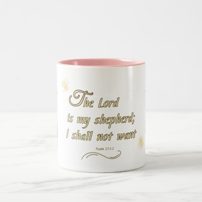 Psalm 23:1  Two-Tone coffee mug (Center)