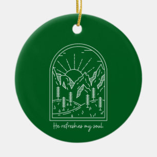 Psalm 23 3 Refreshes Soul Christian Bible Verse Ceramic Tree Decoration