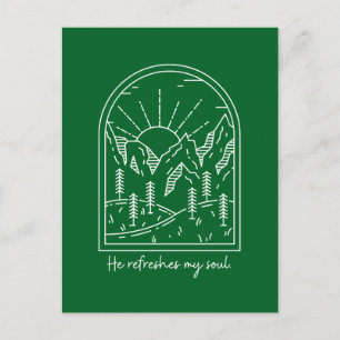 Psalm 23 3 Refreshes Soul Christian Bible Verse Postcard