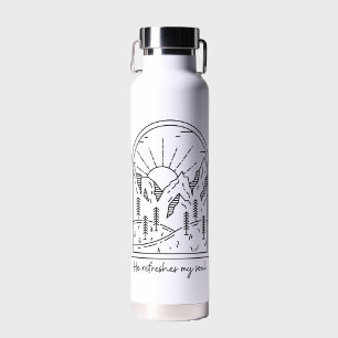 Psalm 23 3 Refreshes Soul Christian Bible Verse Water Bottle