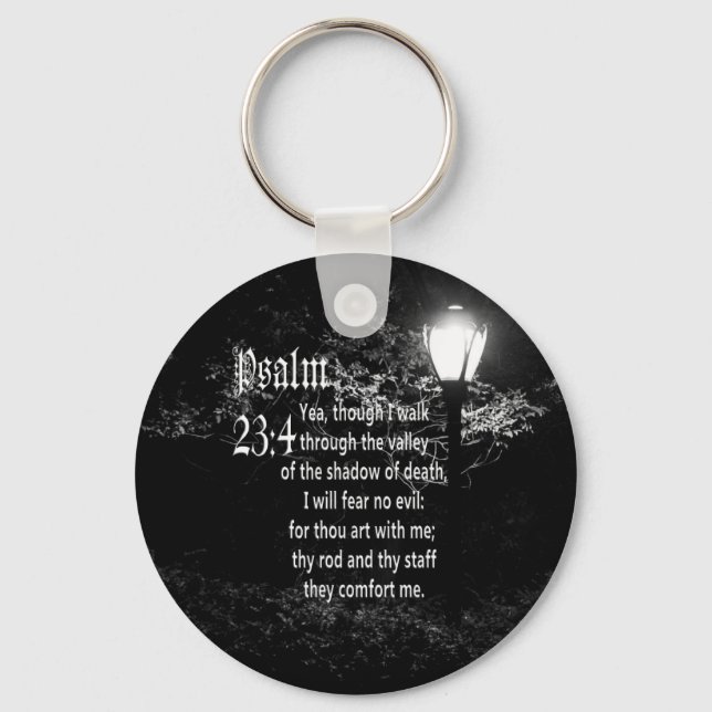 Psalm 23:4  Bible Verse Custom Christian Gift Key Ring (Front)