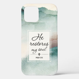 Psalm 23"4 He Restores My Soul Cross iPhone 12 Pro Case