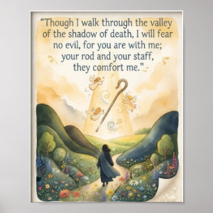 Psalm 23:4 Scripture Poster Bible Verse Poster