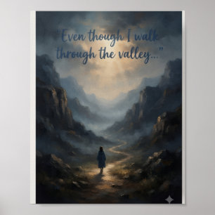 Psalm 23:4 Scripture Poster Christian Wall Art