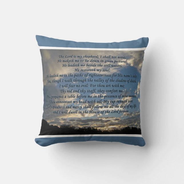 Psalm 23 Beautiful Bible Verse Christian Cushion (Front)