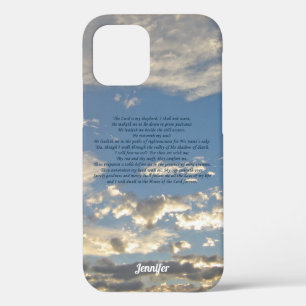 Psalm 23 Beautiful Bible Verse Christian Monogram iPhone 12 Case