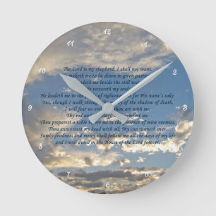Psalm 23 Beautiful Bible Verse Christian Round Clock