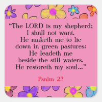 Psalm 23 Bible Prayer Flower Pink