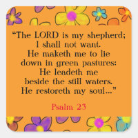 Psalm 23 Bible Prayer Flower Yellow