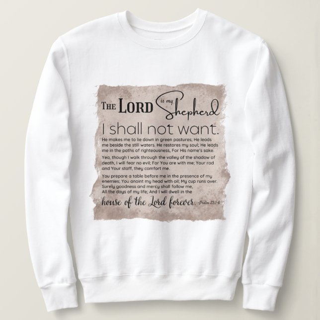 Psalm 23 Bible Scripture Vintage Paper Sweatshirt (Design Front)