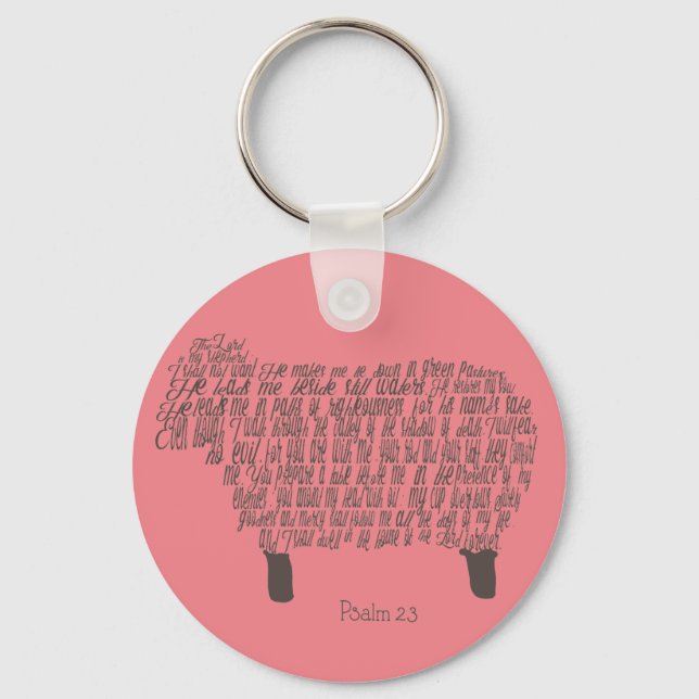 Psalm 23 Bible Verse Key Ring (Front)