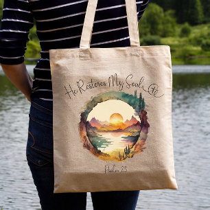 Psalm 23 Bible Verse Tote Bag