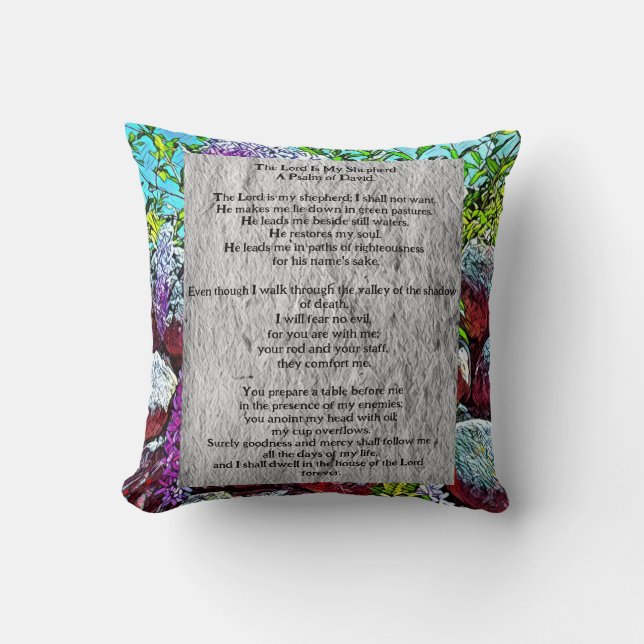 Psalm 23 biblical quote cushion (Front)
