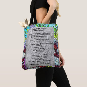 Psalm 23 biblical quote tote bag