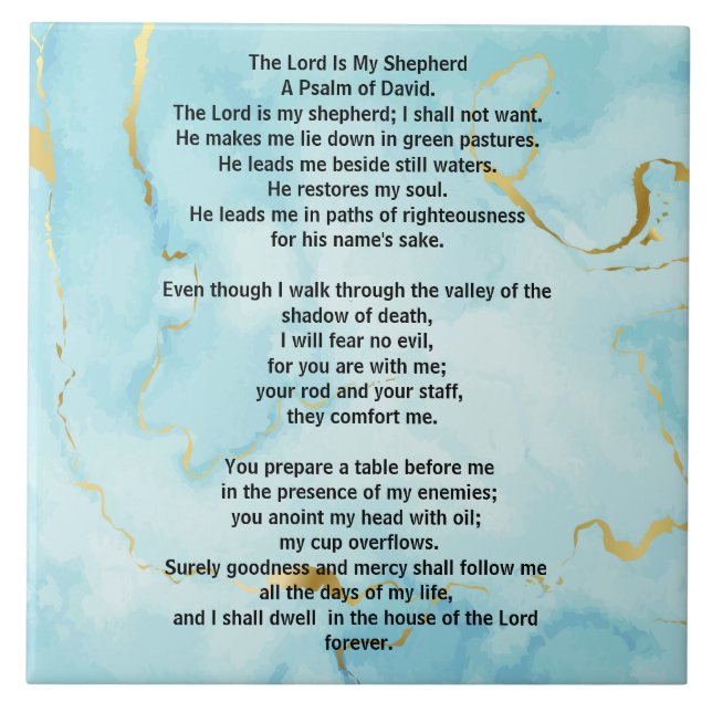 Psalm 23 biblical quotes tile (Front)