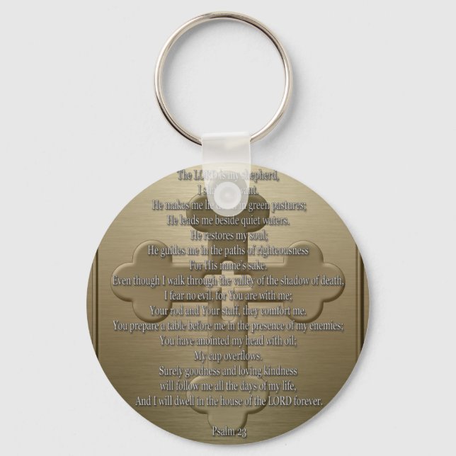Psalm 23 - Bronze Key Ring (Front)
