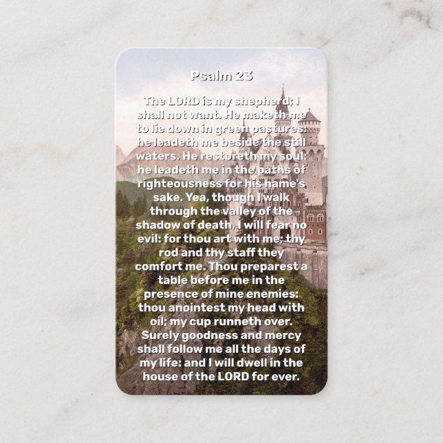 Psalm 23 Castle Memorial Prayer Card (Front)