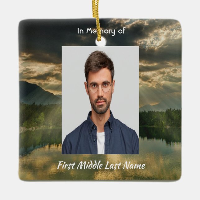 Psalm 23 Celebration of Life Service  Ceramic Ornament (Front)