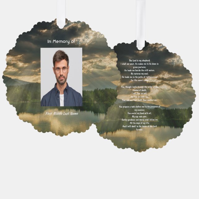 Psalm 23 Celebration of Life Service  Tree Decoration Card (Front/Back)