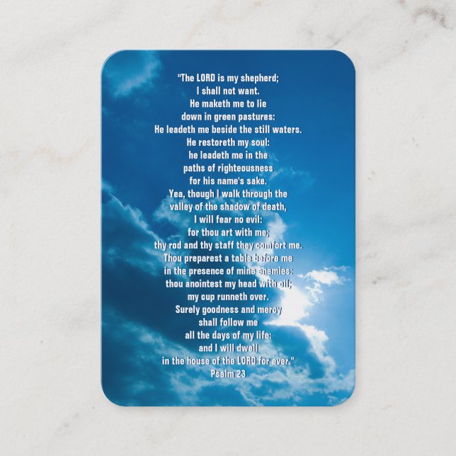 Psalm 23 - Christian Business Card (Front)