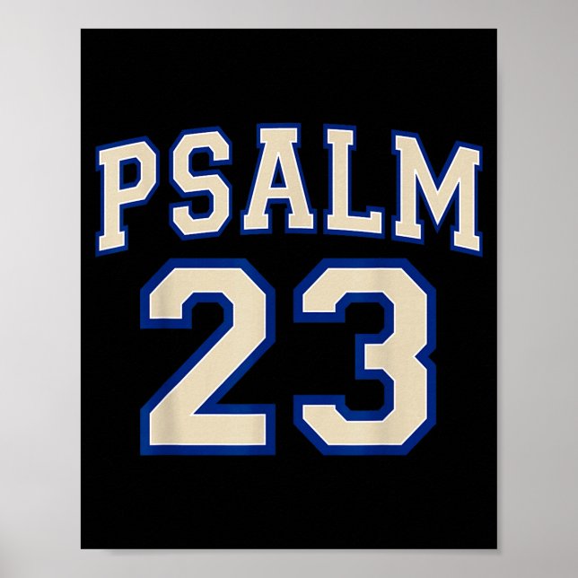 Psalm 23 Christian Faith Ivory And Blue Varisty Le Poster (Front)