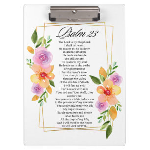 Psalm 23 Floral Geometric Frame Clipboard