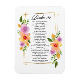 Psalm 23 Floral Geometric Frame Magnet