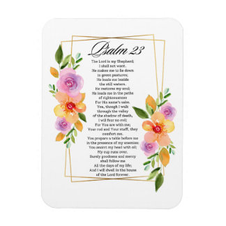 Psalm 23 Floral Geometric Frame Magnet