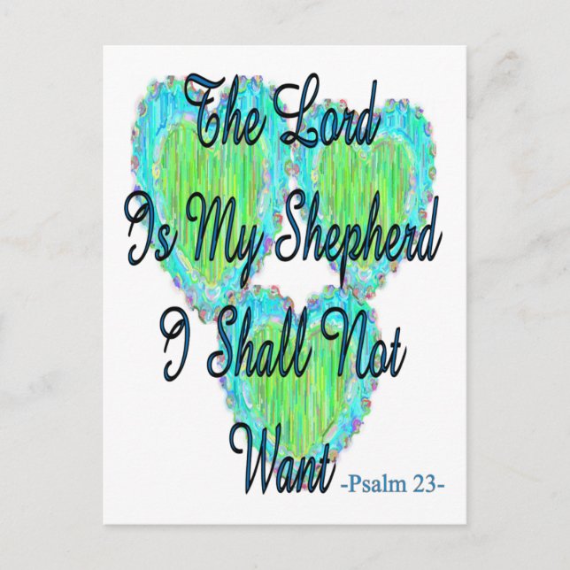 Psalm 23 hearts postcard (Front)
