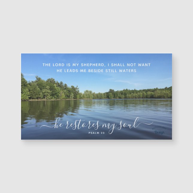 Psalm 23 Inspiring Landscape Photography Magnet (Front)