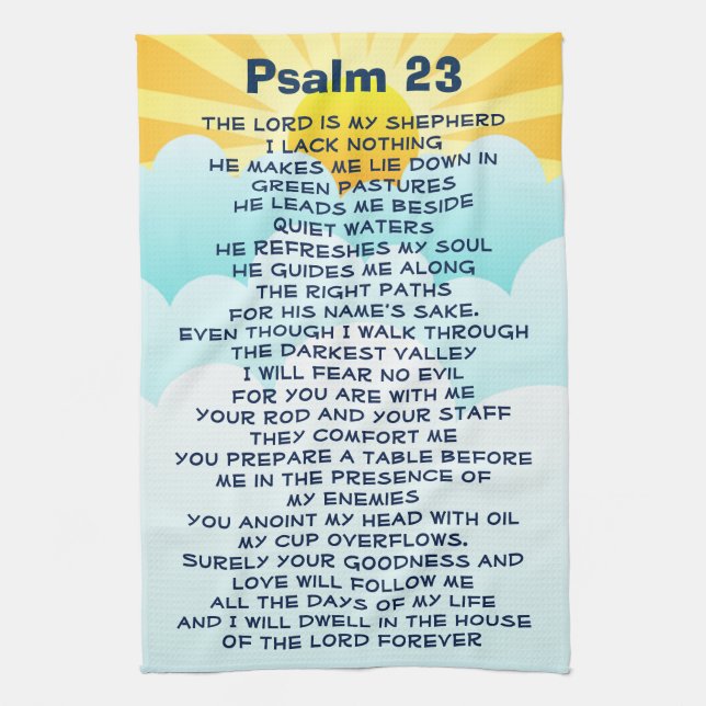 Psalm 23 kitchen towel (Vertical)