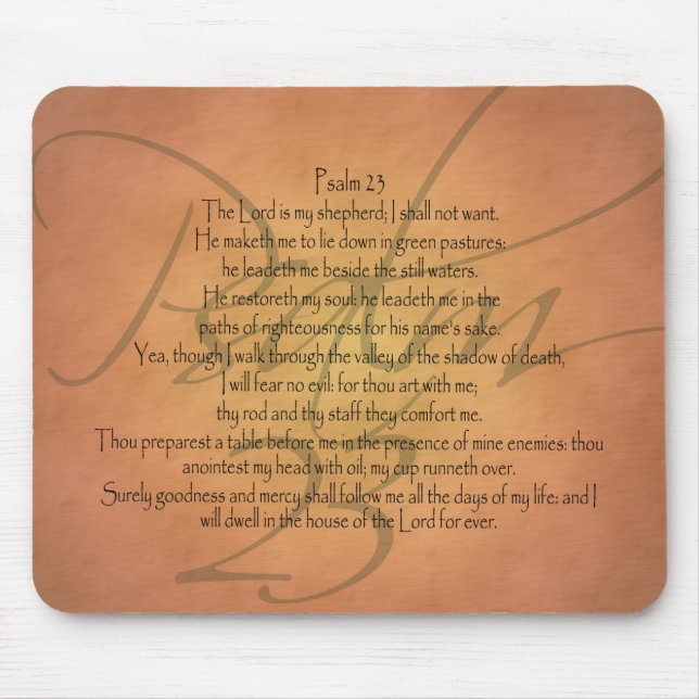 Psalm 23 KJV Christian Bible Verse Mouse Pad (Front)